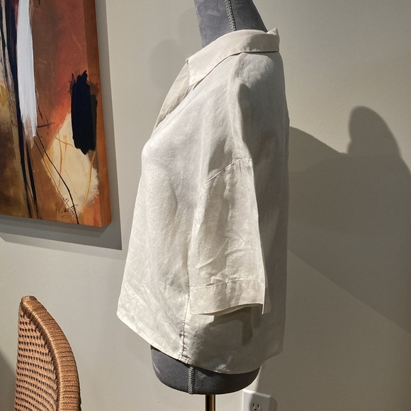 H & M Short Sleeved Linen Shirt Size XS - Picture 7 of 8